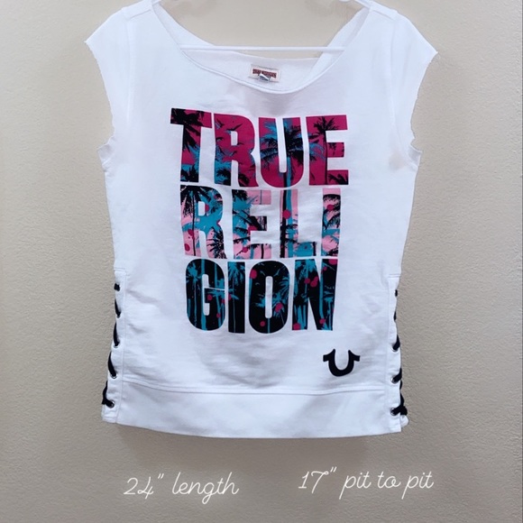 True Religon Lace Up Side Cut Out Sweatshirt - Picture 4 of 8